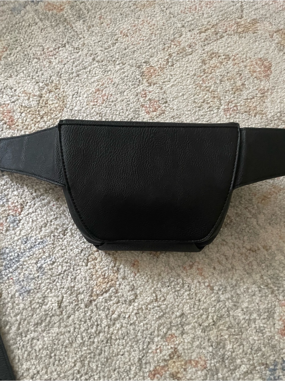 Faux Black Leather Belt Bag - Minimalist Everyday Carry - Picture 4 of 9